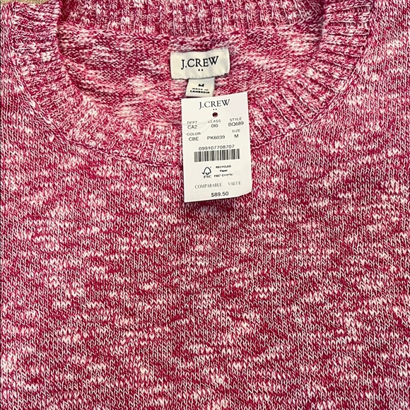 J. Crew Crisp Berry Crewneck Beach Sweater/NWT/M - Picture 6 of 10